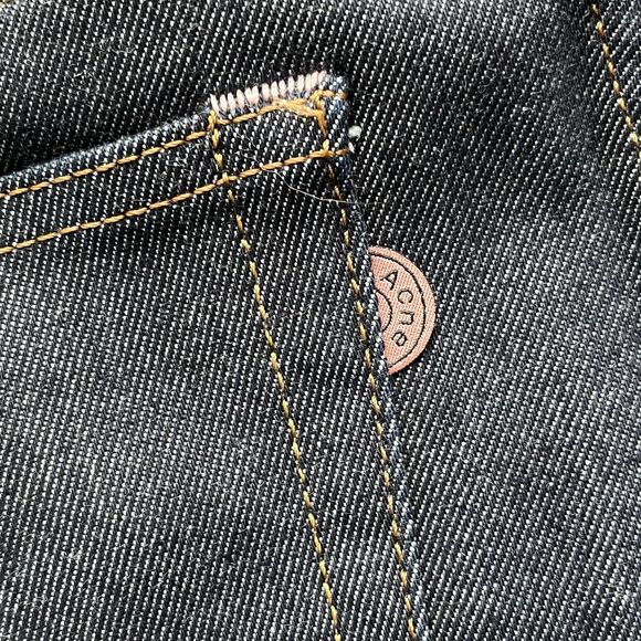 Acne Studios Women Climb Indigo Mid Rise Skinny Fit Jeans Dark Wash Size W34 L28 - Picture 9 of 14